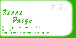 kitti paizs business card